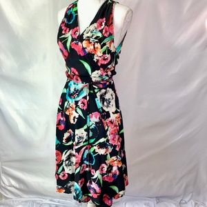 yumi floral print wrap dress